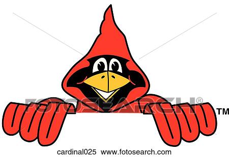 Stock Illustration - Cardinal Peeking Over. Fotosearch