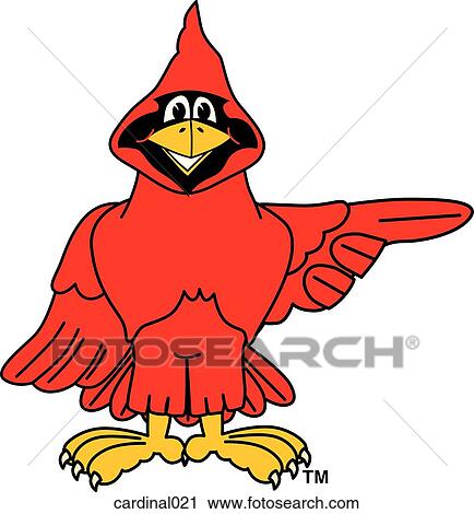 Clip Art - Cardinal Pointing to the Side. Fotosearch