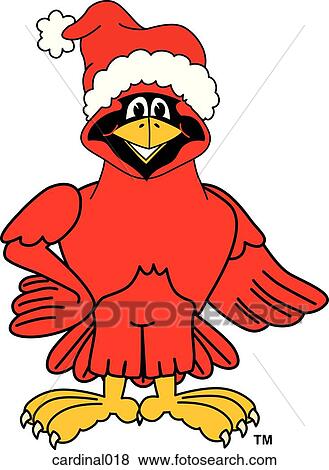 Cardinal Wearing Santa Hat View Large Illustration Stock Illustration - Cardinal Wearing Santa Hat. Fotosearch