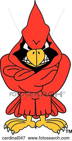 Stock Illustration - Cardinal with Arms Crossed with angry face. Fotosearch