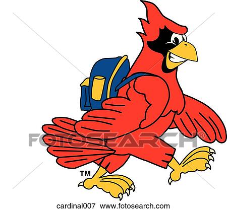 Cardinal with Backpack View Large Illustration Stock Illustration - Cardinal with Backpack. Fotosearch