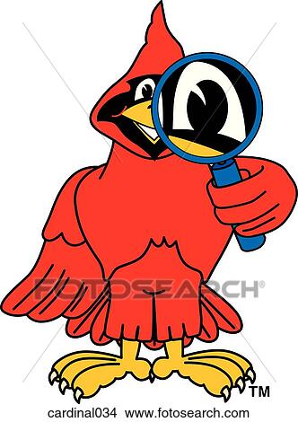 Cardinal with Magnifying Glass View Large Illustration Stock Illustration - Cardinal with Magnifying Glass. Fotosearch