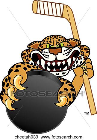 Stock Illustration - Cheetah holding Hockey Puck. Fotosearch