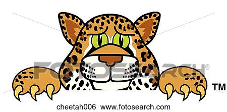 Stock Illustration - Cheetah Peeking Over. Fotosearch