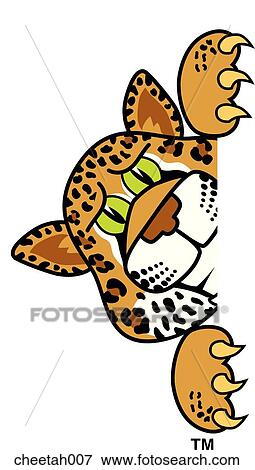 Stock Illustration - Cheetah Peeking to Side. Fotosearch