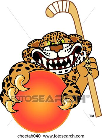 Cheetah playing Field Hockey View Large Illustration Clipart - Cheetah playing Field Hockey. Fotosearch