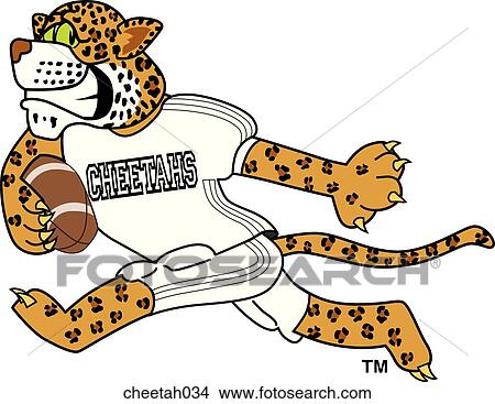 Stock Illustration - Cheetah playing Football. Fotosearch