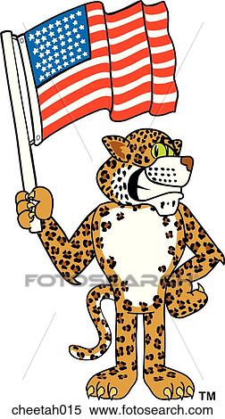 Stock Illustration - Cheetah With American Flag. Fotosearch