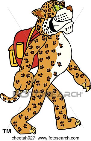 Cheetah with Backpack View Large Illustration Stock Illustration - Cheetah with Backpack. Fotosearch