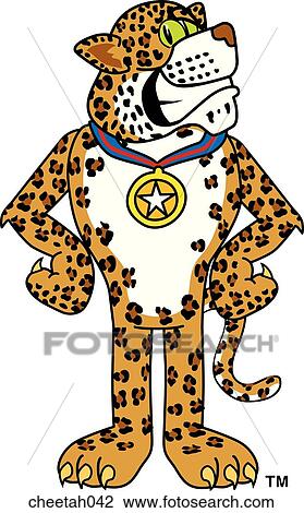 Drawing - Cheetah With Medal. Fotosearch