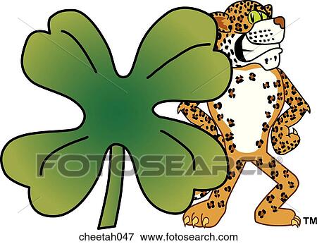 Cheetah with Shamrock View Large Illustration Stock Illustration - Cheetah with Shamrock. Fotosearch