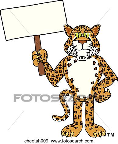 Stock Illustration - Cheetah with Sign. Fotosearch