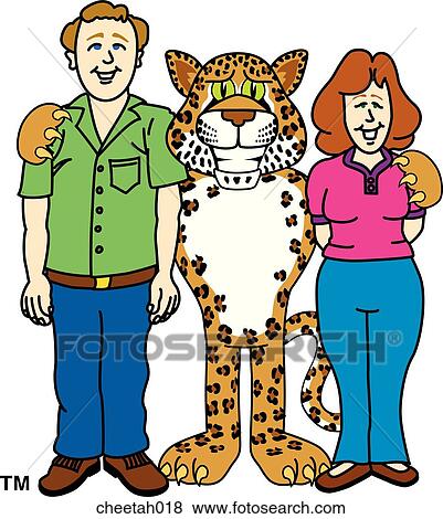 Stock Illustration - Cheetah with teachers. Fotosearch