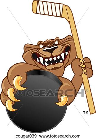 Cougar holding Hockey Puck View Large Illustration Stock Illustration - Cougar holding Hockey Puck. Fotosearch
