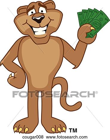 Cougar holding Money View Large Illustration Stock Illustration - Cougar holding Money. Fotosearch