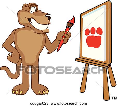 Cougar Painting View Large Illustration Drawing - Cougar Painting. Fotosearch
