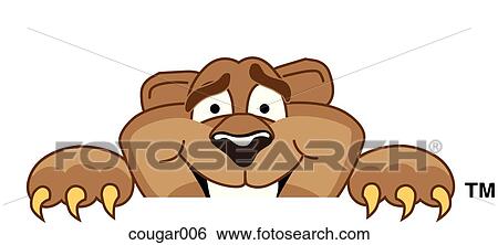 Cougar Peeking Over View Large Illustration Stock Illustration - Cougar Peeking Over. Fotosearch