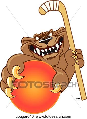 Cougar playing Field Hockey View Large Illustration Clipart - Cougar playing Field Hockey. Fotosearch