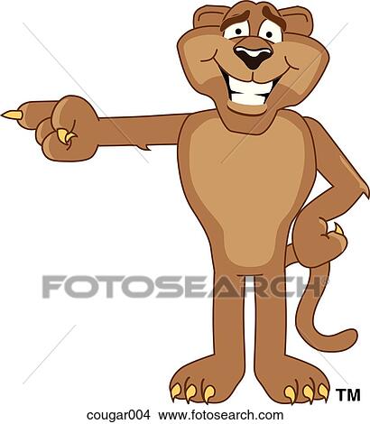 Stock Illustration - Cougar Pointing to the Side. Fotosearch
