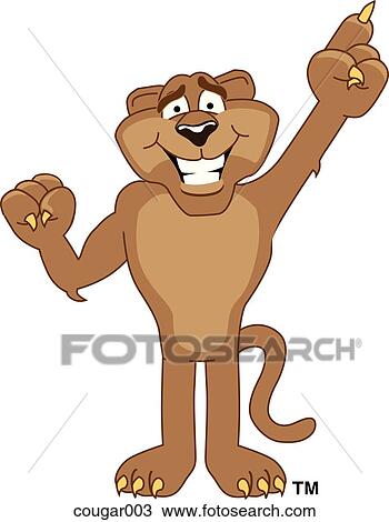 Drawing - Cougar Pointing Up. Fotosearch