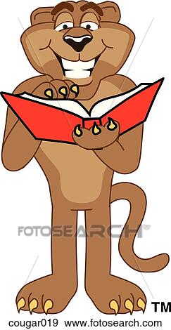 Cougar Reading Book View Large Illustration Stock Illustration - Cougar Reading Book. Fotosearch