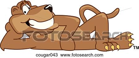 Cougar Relaxing View Large Illustration Drawing - Cougar Relaxing. Fotosearch