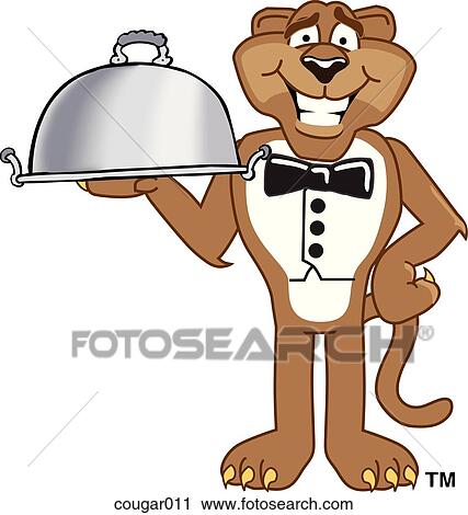 Cougar Serving View Large Illustration Clip Art - Cougar Serving. Fotosearch