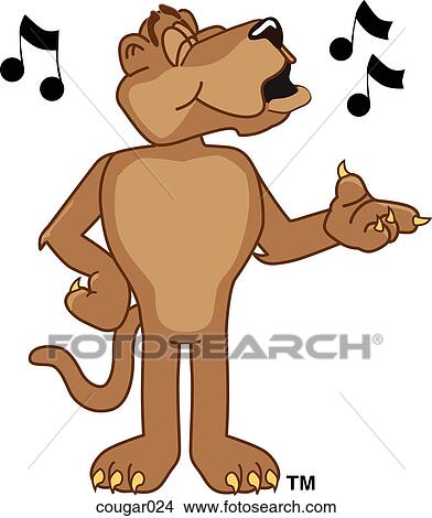 Stock Illustration - Cougar Singing. Fotosearch
