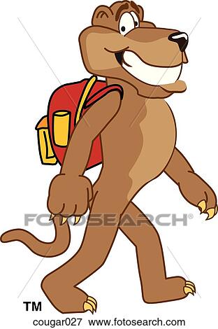 Stock Illustration - Cougar with Backpack. Fotosearch