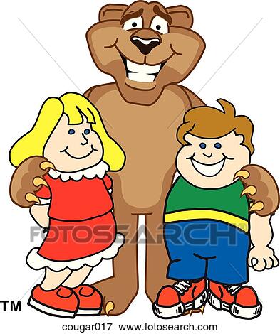 Cougar with Children View Large Illustration Stock Illustration - Cougar with Children. Fotosearch