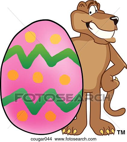 Cougar With Easter Egg View Large Illustration Stock Illustration - Cougar With Easter Egg. Fotosearch
