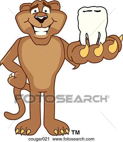 Cougar With Lost Tooth View Large Illustration Clip Art - Cougar With Lost Tooth. Fotosearch