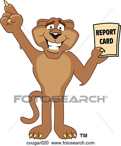 Cougar with Report Card View Large Illustration Clipart - Cougar with Report Card. Fotosearch