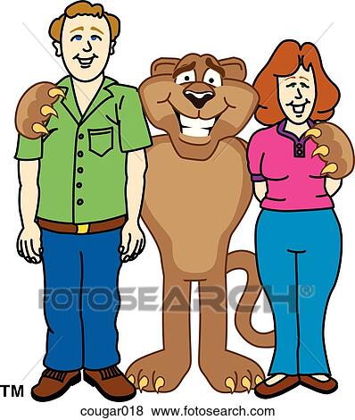 Stock Illustration - Cougar with teachers. Fotosearch