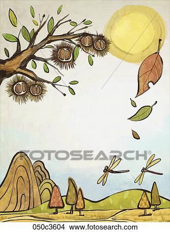Clipart - autumn air in illustraion. Fotosearch
