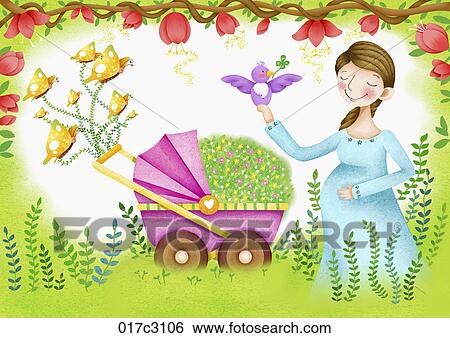 Clip Art - blissful mother. Fotosearch