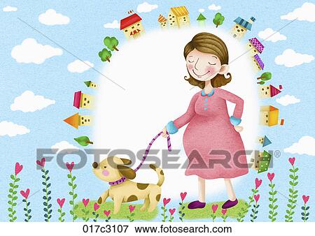 Clip Art - blissful mother. Fotosearch