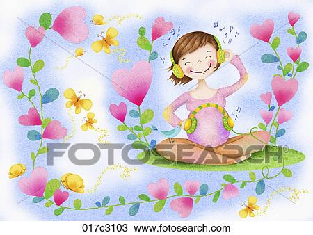 Clipart - blissful mother. Fotosearch
