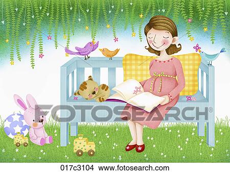 Clipart - blissful mother. Fotosearch