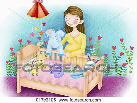 Clipart - blissful mother. Fotosearch