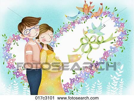 Clipart - blissful parents. Fotosearch