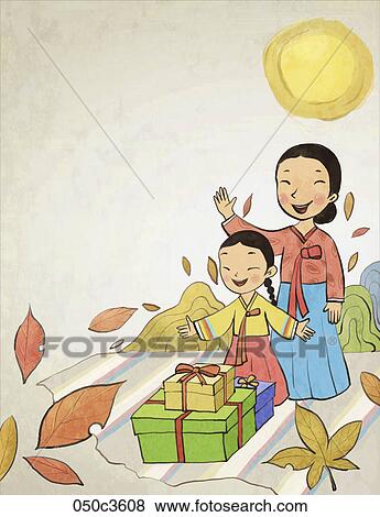 Clip Art - Chuseok and Autumn air. Fotosearch