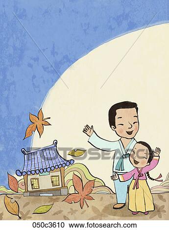 Chuseok and Autumn air View Large Clip Art Graphic Clipart - Chuseok and Autumn air. Fotosearch