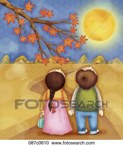 Clipart - Chuseok greetings. Fotosearch