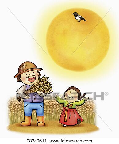 Clipart - Chuseok greetings. Fotosearch