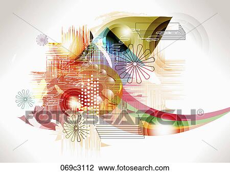 Clipart - colorful flower pattern. Fotosearch