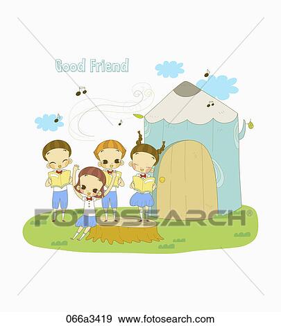 Clip Art - good freindship. Fotosearch