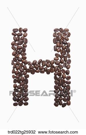 alphabet H roasted coffee beans View Large Illustration Drawing - alphabet H roasted coffee beans. Fotosearch