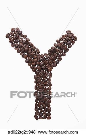 Stock Illustration - alphabet Y roasted coffee beans. Fotosearch