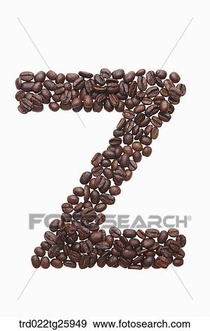 Stock Illustration - alphabet Z roasted coffee beans. Fotosearch